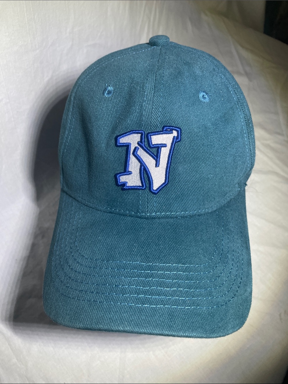 Teal Women's Baseball Cap with Embroidered 'N' Accent
